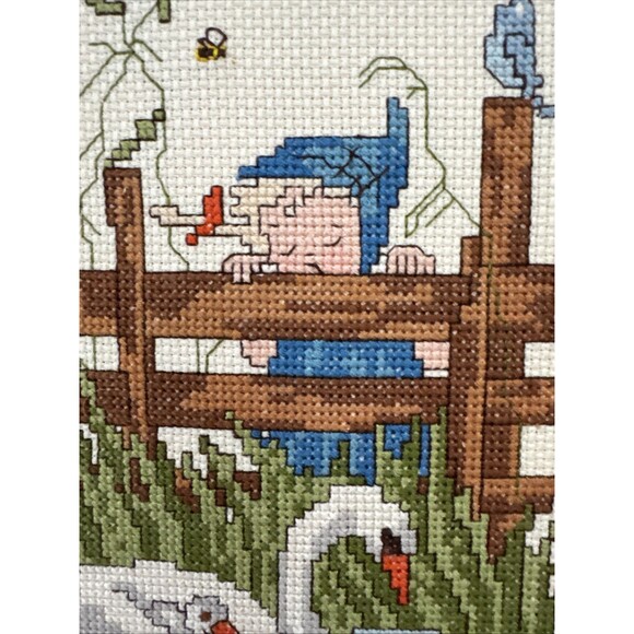 Vintage Finished Girl Hummel Swans Wall Decor Art Framed 7.5”x10.5” Handmade - Picture 6 of 6